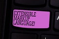 Word writing text Extensible Markup Language. Business concept for computer language that use tag to define element