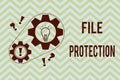 Word writing text File Protection. Business concept for Preventing accidental erasing of data using storage medium Royalty Free Stock Photo