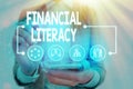 Word writing text Financial Literacy. Business concept for Understand and knowledgeable on how money works Royalty Free Stock Photo