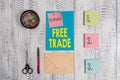 Word writing text Free Trade. Business concept for The ability to buy and sell on your own terms and means Envelope