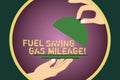 Word writing text Fuel Saving Gas Mileage. Business concept for Expending less money in vehicle expenses gas savings Hu Royalty Free Stock Photo