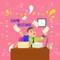 Word writing text Game Designer. Business concept for Campaigner Pixel Scripting Programmers Consoles 3D Graphics Royalty Free Stock Photo