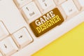 Word writing text Game Designer. Business concept for Campaigner Pixel Scripting Programmers Consoles 3D Graphics White