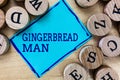 Word writing text Gingerbread Man. Business concept for cookie made of gingerbread usually in the shape of human