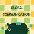 Word writing text Global Communication. Business concept for ways to connect and mobilize across geographic Colorful Royalty Free Stock Photo