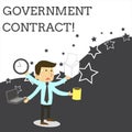 Word writing text Government Contract. Business concept for Agreement Process to sell Services to the Administration