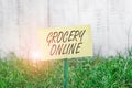 Word writing text Grocery Online. Business concept for grocery store that allows online order Standalone ecommerce Plain empty