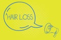 Word writing text Hair Loss. Business concept for Loss of huanalysis hair from the head or any part of the body Balding Royalty Free Stock Photo