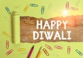 Word writing text Happy Diwali. Business concept for festival of lights that celebrated by millions of Hindus Royalty Free Stock Photo