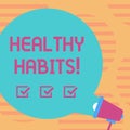 Word writing text Healthy Habits. Business concept for Good nutrition diet take care of oneself Weight Control Blank Royalty Free Stock Photo