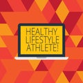 Word writing text Healthy Lifestyle Athlete. Business concept for Good nutrition and a healthy food consumption Laptop Monitor