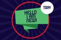 Word writing text Hello I Am New. Business concept for Introducing yourself to unknown showing newbie in the team Folded 3D Ribbon