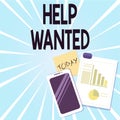 Word writing text Help Wanted. Business concept for An ad in the paper an employer places to find a new employee Layout