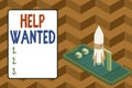 Word writing text Help Wanted. Business concept for An ad in the paper an employer places to find a new employee Ready