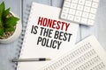 Word writing text honesty is the best policy. Business concept