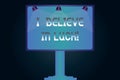 Word writing text I Believe In Luck. Business concept for To have faith in lucky charms Superstition thinking Blank Lamp