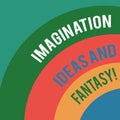 Word writing text Imagination Ideas And Fantasy. Business concept for Creativity inspirational creative thinking Layered