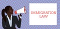 Word writing text Immigration Law. Business concept for Emigration of a citizen shall be lawful in making of travel Royalty Free Stock Photo