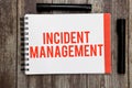 Word writing text Incident Management. Business concept for Process to return Service to Normal Correct Hazards Royalty Free Stock Photo