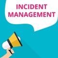 Word writing text Incident Management