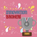 Word writing text Innovation Broker. Business concept for help to mobilise innovations and identify opportunities Trophy Royalty Free Stock Photo