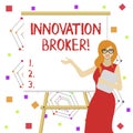 Word writing text Innovation Broker. Business concept for help to mobilise innovations and identify opportunities White Royalty Free Stock Photo