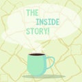 Word writing text The Inside Story. Business concept for information that is known only showing closely involved Mug