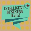 Word writing text Intelligent Business Data. Business concept for use of internal data to analyze the operations Folded 3D Ribbon