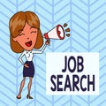 Word writing text Job Search. Business concept for An act of demonstrating to find work suited for his profession Young