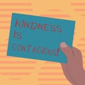 Word writing text Kindness Is Contagious. Business concept for it ignites the desire to reciprocate and pass it on Drawn Royalty Free Stock Photo