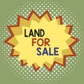 Word writing text Land For Sale. Business concept for Real Estate Lot Selling Developers Realtors Investment Royalty Free Stock Photo