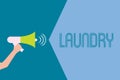 Word writing text Laundry. Business concept for Room for cleaning washing machines Clothes fabrics need be washed