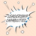 Word writing text Leadership Capabilities. Business concept for Set of Performance Expectations a Leader Competency