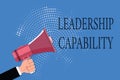 Word writing text Leadership Capability. Business concept for what a Leader can build Capacity to Lead Effectively Royalty Free Stock Photo