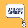 Word writing text Leadership Capability. Business concept for what a Leader can build Capacity to Lead Effectively Royalty Free Stock Photo