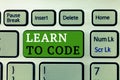 Word writing text Learn To Code. Business concept for Learn to write Software Be a Computer Programmer Coder Royalty Free Stock Photo