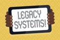 Word writing text Legacy Systems. Business concept for old method technology computer system or application program Royalty Free Stock Photo