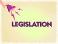 Word writing text Legislation. Business concept for Law or set of laws suggested by a government Parliament