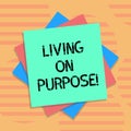 Word writing text Living On Purpose. Business concept for Achieve balance between their heart and career job Multiple Royalty Free Stock Photo