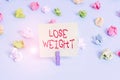 Word writing text Lose Weight. Business concept for the fact of a demonstrating s is or an animal s is body weight becoming less