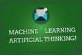 Word writing text Machine Learning Artificial Thinking. Business concept for Elearning online education chat bot Open Royalty Free Stock Photo