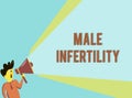Word writing text Male Infertility. Business concept for Inability of a male to cause pregnancy in a fertile