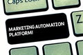 Word writing text Marketing Automation Platform. Business concept for automate repetitive task related to marketing