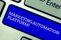 Word writing text Marketing Automation Platform. Business concept for automate repetitive task related to marketing