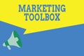Word writing text Marketing Toolbox. Business concept for Means in promoting a product or services Automation Megaphone