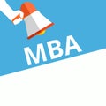 Word writing text Mba