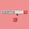 Word writing text Mentor. Business concept for advise or train someone especially younger colleague trusted adviser