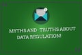 Word writing text Myths And Truths About Data Regulation. Business concept for Media information protection sayings Open