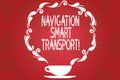 Word writing text Navigation Smart Transport. Business concept for Safer, coordinated and smarter use of transport Cup