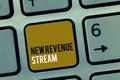 Word writing text New Revenue Stream. Business concept for Additional Enhanced Source of Income Improved Approach Royalty Free Stock Photo